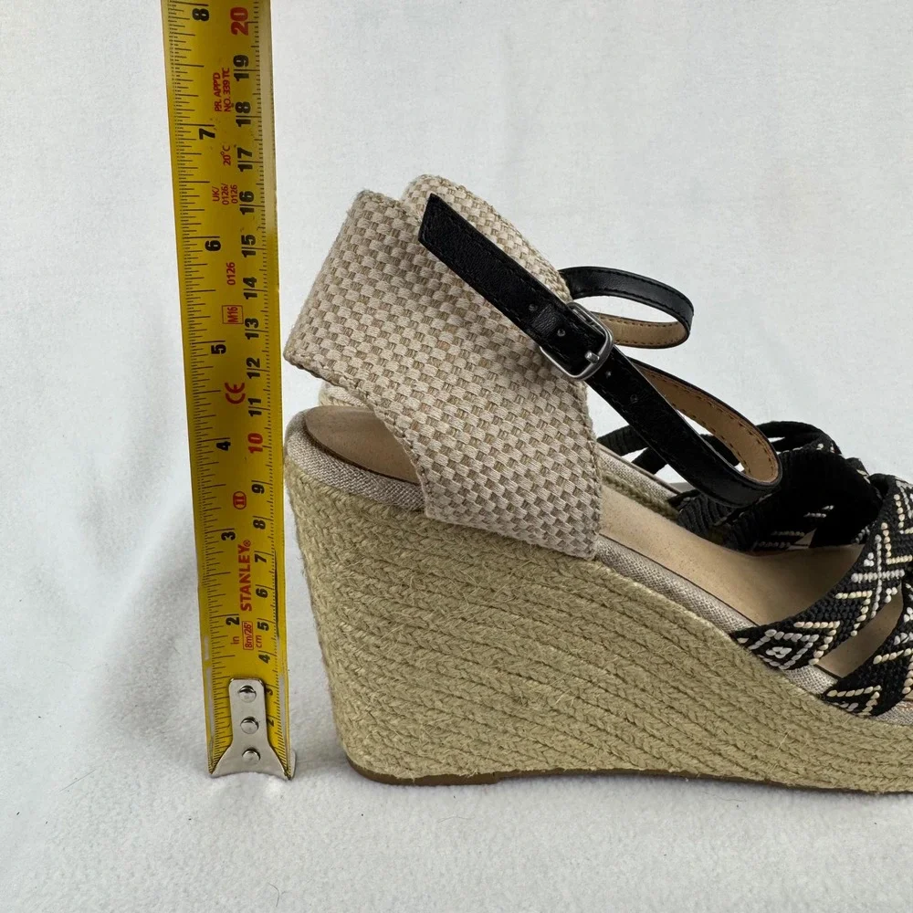 Lucky Brand‎ Wedge Espadrille Sandals Platform Ankle Strap Woven 8.5
